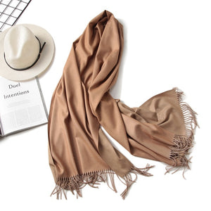 Cashmere headscarf in Travertine