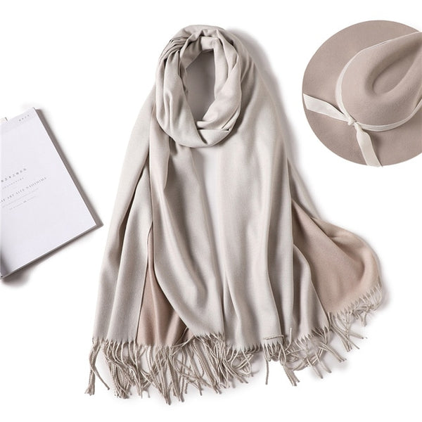 Cashmere headscarf in Jet Stream