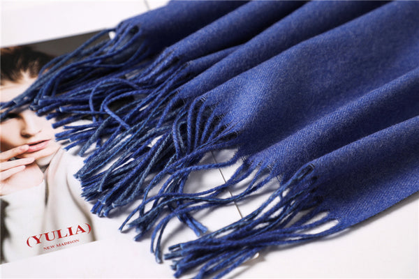 Cashmere headscarf in Classic Blue