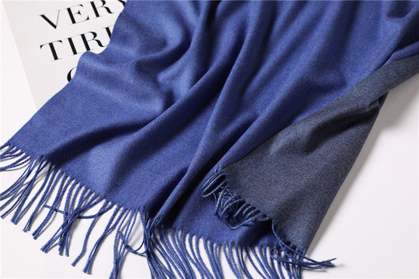 Cashmere headscarf in Classic Blue